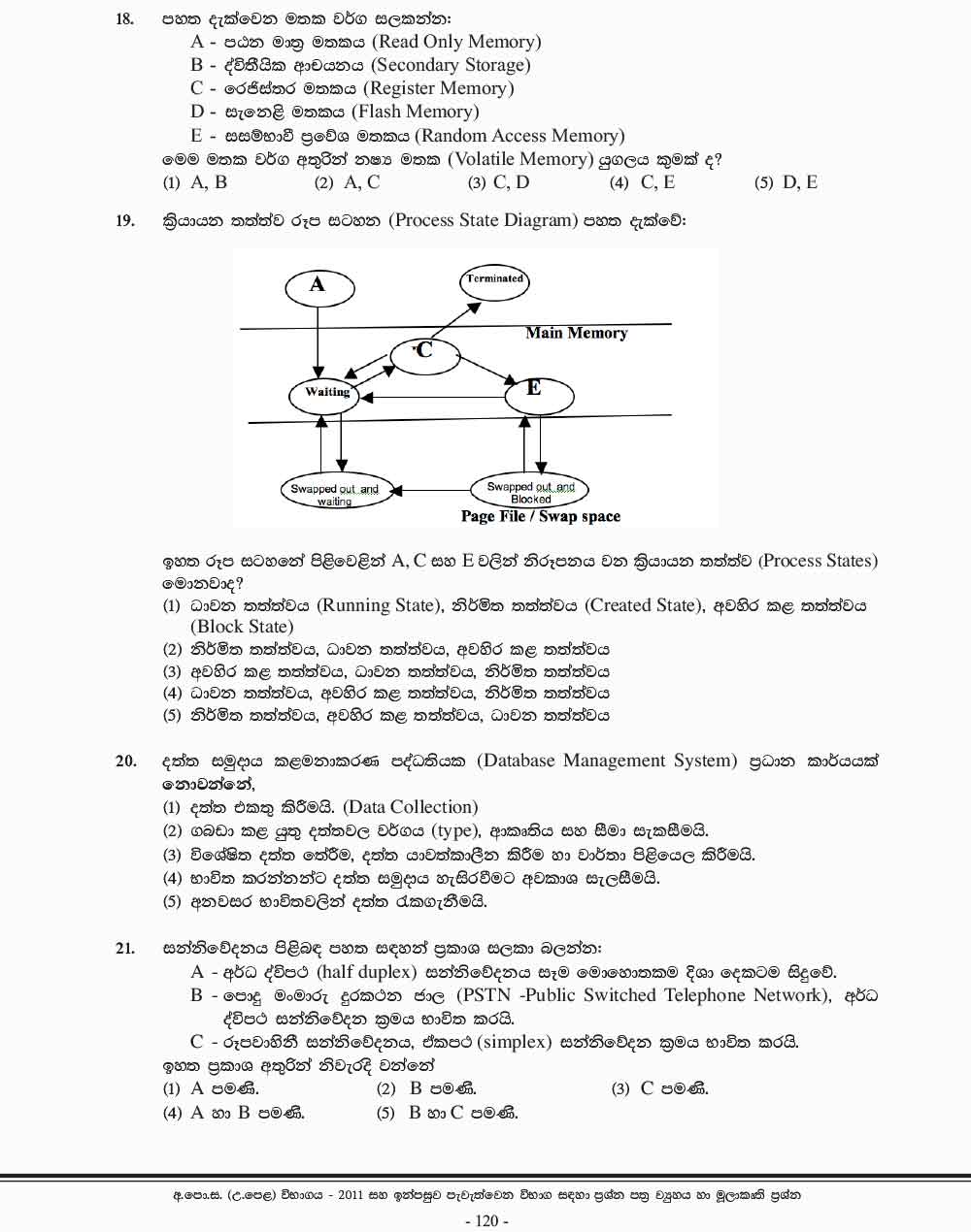 Advanced Level Information and Communication Technology (ICT) Model Paper - Part 01