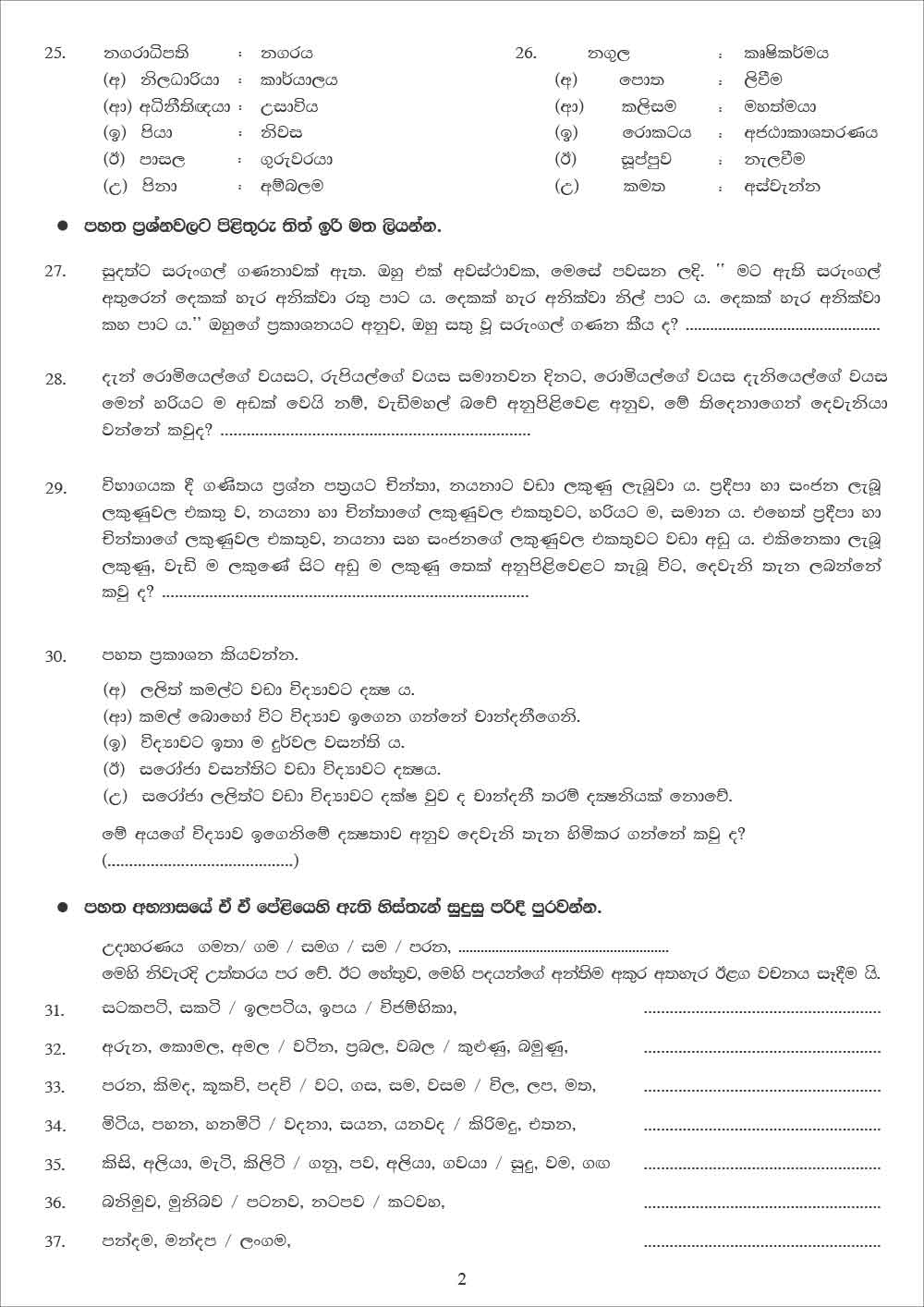 SLAS Pass Paper 01 by Anusha Gokula - General Knowledge in Sinhala 