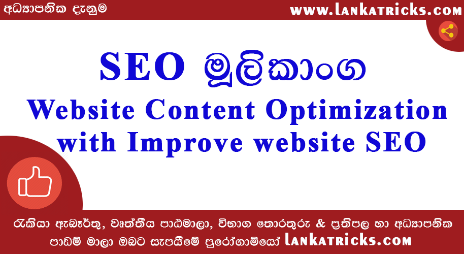 Website Content Optimization with Improve website SEO